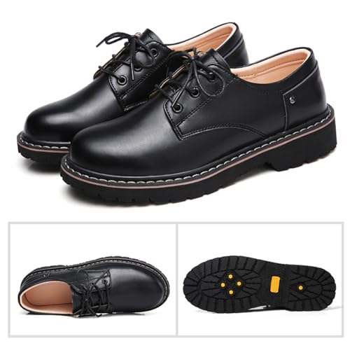 Women's Classic Oxfords Lace Up Business Formal Dress Shoes Platform Oxford Shoes Slip Resistant Service Boots - Image 4