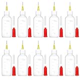 Qulkws 10 Stück Nadelflasche 50ml mit 10 Nadel 20 Stopfen, Nadelflaschen