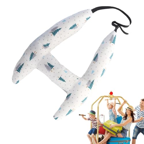 Samuliy Almohada de viaje para asiento de coche, almohada de asiento de coche con diseño en H, almohada corporal para niños, almohada corporal extraíble para niños, almohada de viaje para viajes de