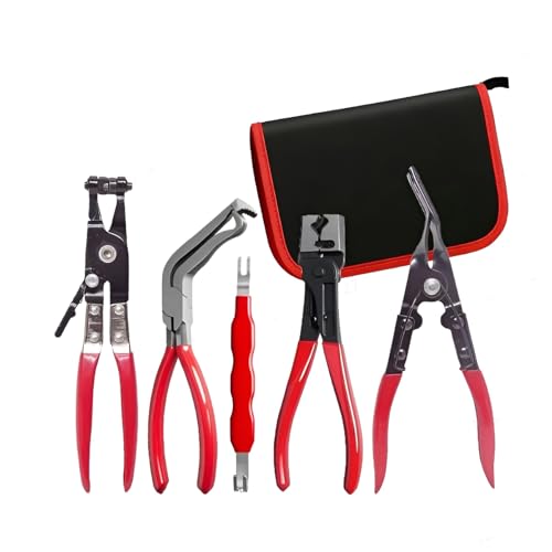 Saker 5-Piece Automotive Electrical Disconnect Pliers Kit Carbon Steel Connector & Clip Removal Tools with 60 Angled Reach Double-Ended Separator Non-Slip PVC Handles for Auto Repair