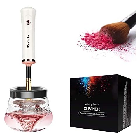Limpiador de brochas de maquillaje eléctrico, giratorio, automático y superrápido, apto para la mayoría de las brochas de maquillaje, lava y seca las brochas Cover