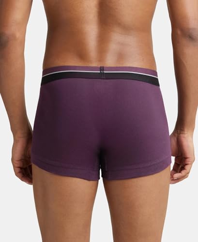 Image of Jockey FP03 Men Super Combed Cotton Rib Solid Trunk with Ultrasoft Waistband