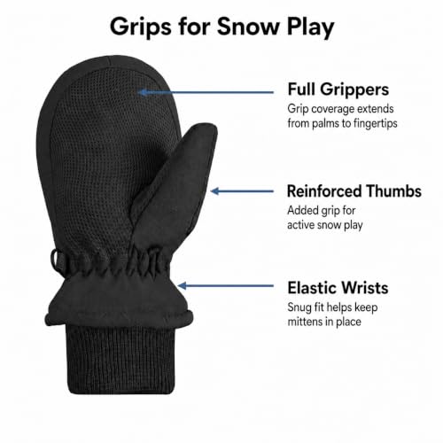 Image of N'Ice Caps Kids Waterproof Snow Mittens Cold Weather Thinsulate Insulated