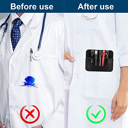 Leather Pocket Protector For Men: A Multi Purpose Pocket Protectors For Shirts - Carbon Fiber Pattern Pocket Protector For Lab Coats | Pocket Pen Holder Accommodates Work Tools Such As Pens #TOP3