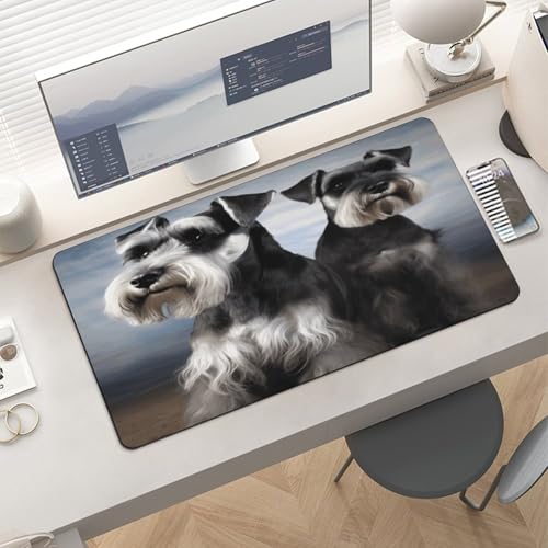 Mouse Pad Grande Rectangular de Goma Animal Schnauzer miniatura 6