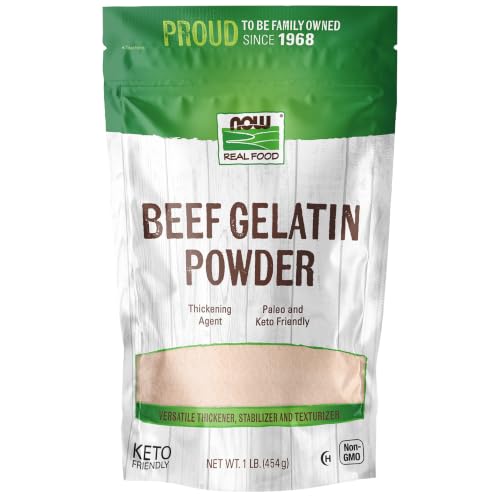 NOW Foods Beef Gelatin Powder Natural Thickening Agent Source of Protein 1-Pound (Packaging May Vary)