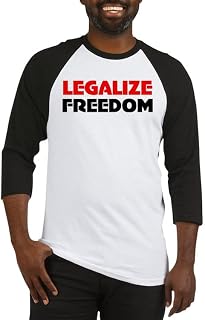 CafePress Legalize Freedom Baseball Jersey Cotton Baseball Jersey, 3/4 Raglan Sleeve Shirt Black/White