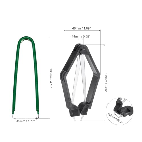 Image of uxcell IC Chip Extractor 100mm Stainless Steel with U Shape IC Chip Switch Puller Green for Component Motherboard, 2pcs