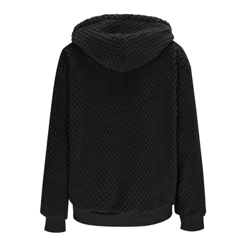 Womens Fleece Jacket Fall Winter Oversized Lightweight Zip Up Hooded Fuzzy Casual Coats With Pockets Outerwear4