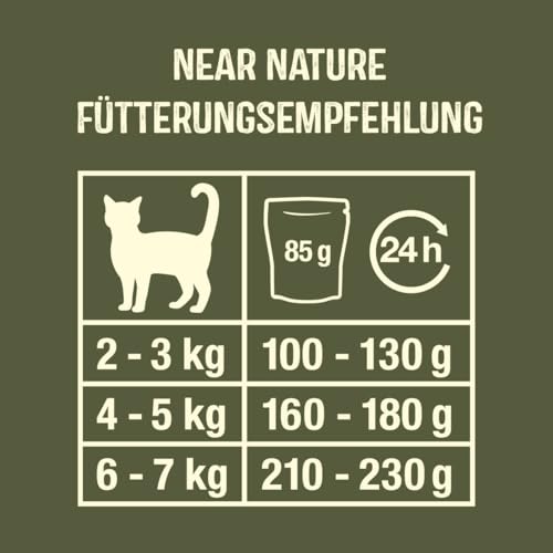 GimCat Near Nature Probier-Mix 12er - Getreidefreies Nassfutter für Katzen ab dem 7. Monat mit artgerechter und beutenaher Rezeptur - 12 Beutel (12 x 85 g)