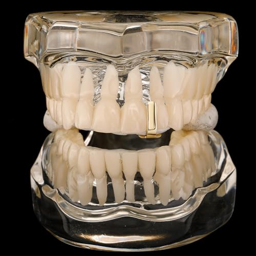 2 Piezas Grillz para Dientes con Baño de Oro 14K Hip Hop miniatura 2