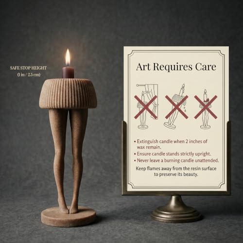 Candle Holder with 3 Inch Top for Pillar & Taper Candles, Brown - image 8