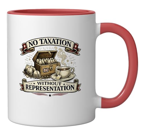 Taza Cerámica Historia Americana 11 oz Rojo/Blanco miniatura 2
