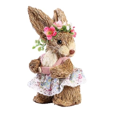 Straw Easter Bunny Figurines for Decor Cover