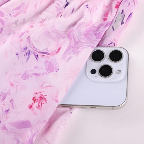 GRACE KARIN Summer Floral Dress for Women 2026,Off the Shoulder Smocked Bridesmaid Dresses,Formal Baby Shower Maxi Dresses Floral Purple M — view 4