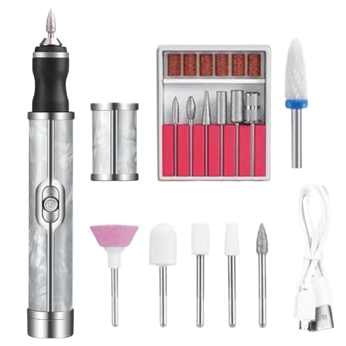 Pulidor De Uñas Eléctrico 20000 RPM Portátil Recargable USB Para Acrílico Gel Manicura Con 2 Velocidades Y Reversa