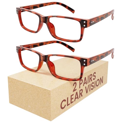Image of Eyekepper Blue Light Reading Glasses Men Women 2.25, Tortoise 2 Pack