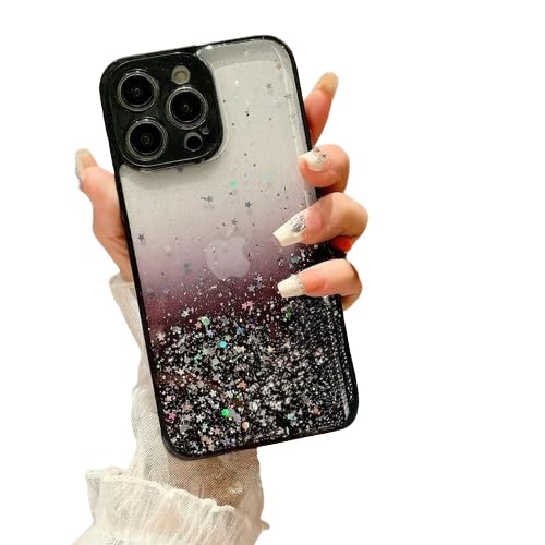 Image of DIZORO Compatible with iPhone 14 Pro Case 6.1 inch, Non Moving Glitter Cover for Girls & Women Soft TPU Shockproof Anti Scratch Drop Protection Cover|Black
