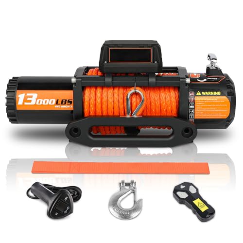Cabrestante eléctrico 13000 lb 12V con control remoto