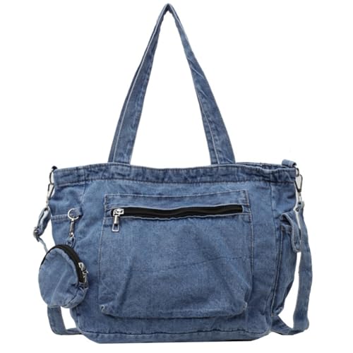Sac bandoulière en jean multi-poches pour ne plus jamais manquer de place