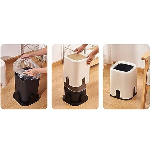 Caneca de basura blanca sin tapa 12L para hogar miniatura 3
