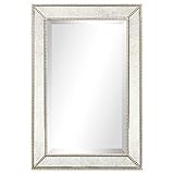 Empire Art Direct Solid Wood Frame Wall Mirror, 1'-Beveled Center Antique Mirror for Bathroom, Bedroom, Living Room, Ready to Hang, 20' x 30'