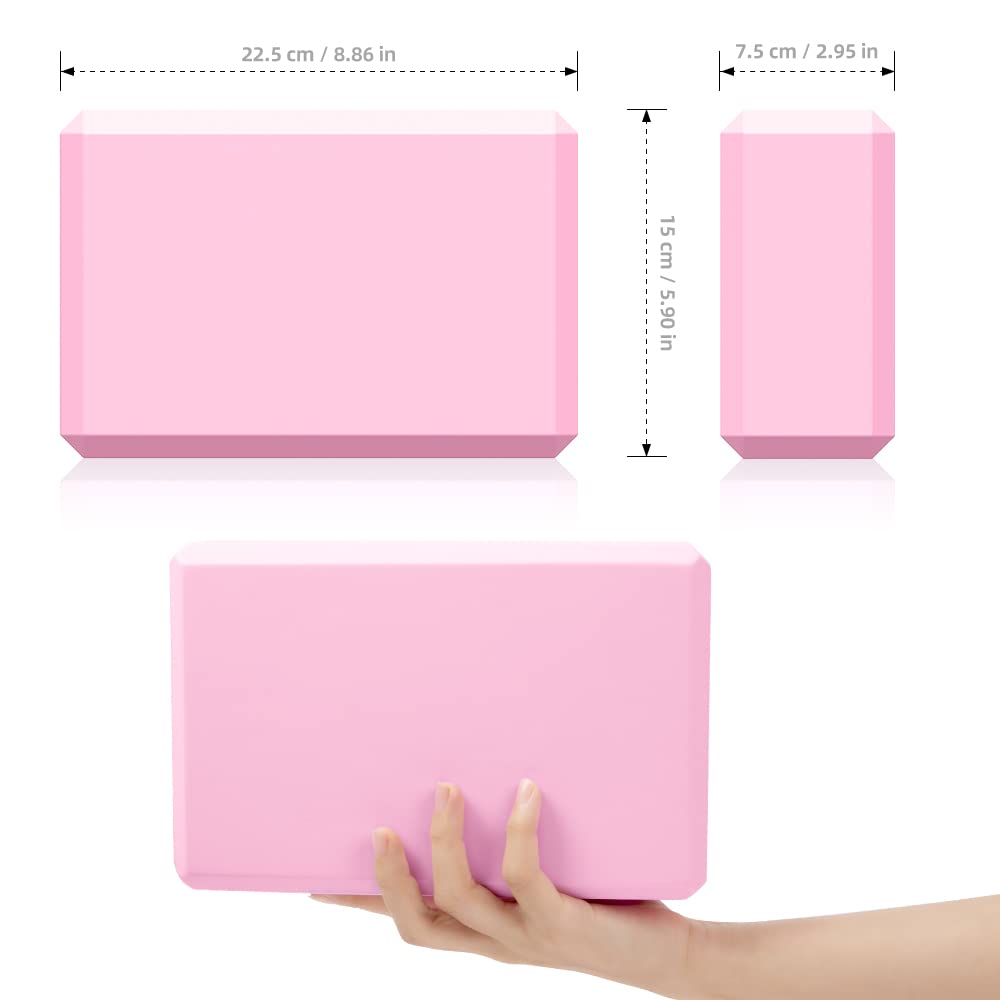 3Szt Zestaw Bloków Eva Yoga Pilates Brick Sprzęt Do ćwiczeń Do ćwiczeń Treningowych Blok Piankowy Pas Do Rozciągania Pomoc Yoga Bolster