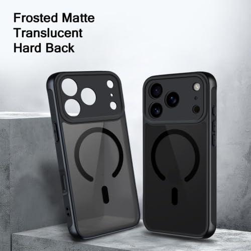 Image of TheGiftKart Hybrid Matte Frosted Translucent Back Cover Case for iPhone 18 Pro Compatible with MagSafe | Shockproof Design | Camera Protection Module | Hard Back Cover Case (PC & TPU, Frost Black)
