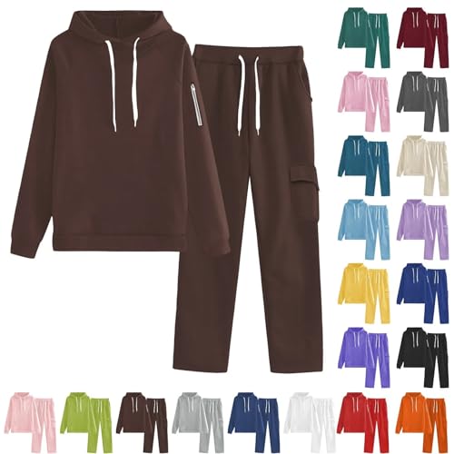 2 Piece Sets for Women Fall,Sweat Set,Track Suits for Women Set,Jogging Suits,Conjuntos De 2 Piezas Para Mujer,Sweatsuits Outfit,Plus Size Fashion,Outfit Track Suit Jogger Sets Essentials Coffee