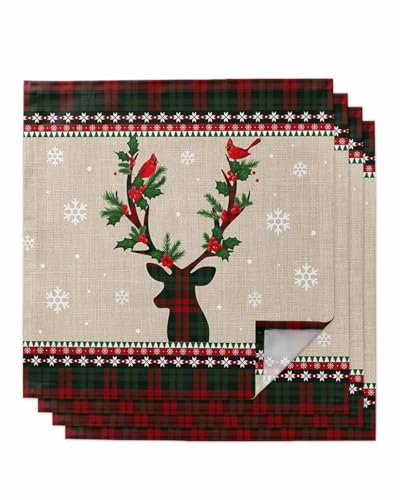 Servilletas Navidad Reutilizables Set 4 20x20 Pulgadas miniatura 1