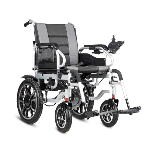 Image of EverActiv EcoLite Electric Wheelchair Automatic for Adults & Elderly | Air Travel Friendly Foldable Motorized Wheelchair | 360 Intelligent Joystick Control | Lithium-Ion Battery Powered Mobility Chair | 110 Kg Capacity | Grey & Black