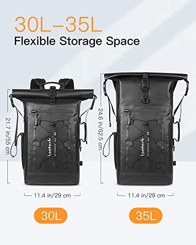 Inateck Sac à Dos Vélo Étanche Grande Capacité pour Bicyclette Randonnée Alpinisme Montagne Sport Camping Course, avec Bretelle Détachable, Soupape d’Échappement Noir – Image 3