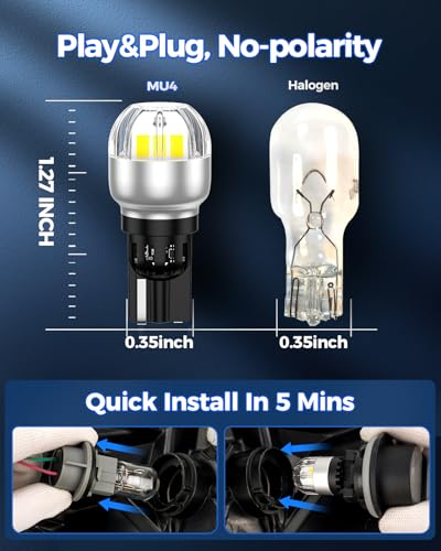 Image of Marsauto 912 921 LED Bulbs for Backup Reverse Light, 300% Brighter T15 906 904 W16W T15 CANBUS Error Free Bulb with 3020SMD Chip, Non-polarity, 6000K Xenon White Fog Lights, Pack of 2