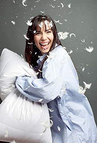 Jewear Imported 100% Cotton White Fluffy Soft Sleeping 30/70 Goose Down & Feather Pillow Size 17" X 27" Set of 1 Pcs.-image-49
