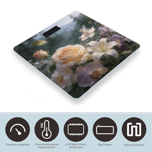 Báscula Digital Floral Fantasy para Baño con Pantalla LCD miniatura 3