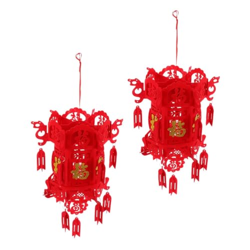 Sewroro Linternas Colgantes de Tela No Tejida Faroles Chinos Pequeños Dorados Decoración Festiva para Fiestas y Festivales Juego de 2 Unidades Artículos para Eventos y Hogar