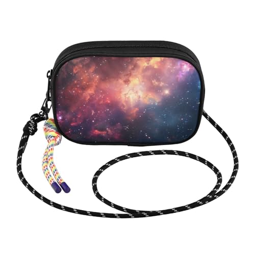Colorful Nebula Galaxy Crossbody Bags for Women Cell Phone Purses Women's Shoulder Handbags Wallet Purse with Adjustable Strap