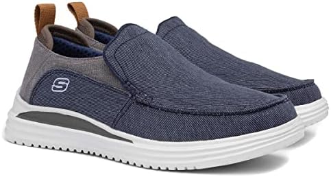 Skechers Men's Proven Evers Loafer Flat, Navy/Brown, 10.5 | Image 7