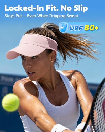 Image of Sport Sun Visor Hat for Women Men - Lightweight Stretchy Polyester Spandex Quick Dry Sweatband Wrinkle Resistant