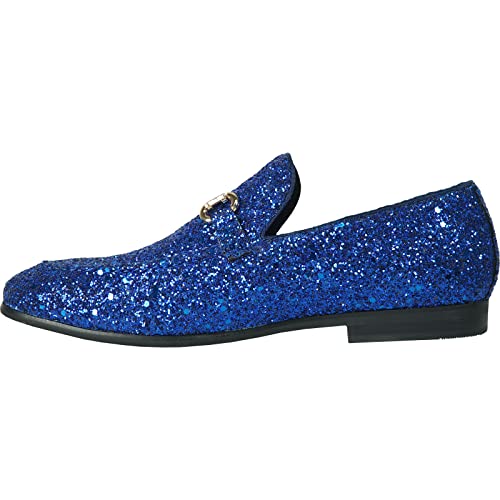 Image of bravo! Men Dress Shoe Prom Slip-on Loafer Lace-up Oxford Cap Toe Metallic Glitter for Wedding Prom Black Blue Green Gold Pink Pewter Purple Silver Red