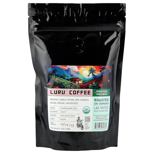 Pure Indian Foods Luru™ Coffee, En grano, Tostado medio, 226 g
