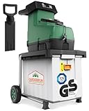 GARDEBRUK® Biotrituratore Elettrico Silenzioso 3100 W Triturare Rami Contenitore 60L Cippatore Tritatutto da Giardino