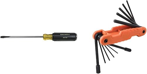 Klein Tools 602-7DD - Destornillador de demolición Keystone de 516 pulgadas, vástago de 7 pulgadas y juego de llaves hexagonales 70550, 11 tamaños