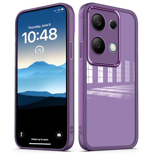 PanXCase Funda Transparente para Xiaomi Redmi Note 13 Pro 4G / Poco M6 Pro - Carcasa Clear con Lens Protector Delgada Suave Protección Cámara Antichoque Antiarañazos Cover (Violeta)