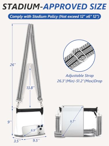 Image of Clear Bag for Stadium Events, Clear Purse for Women Crossbody Bag Stadium Approved for Concerts Sports Festivals