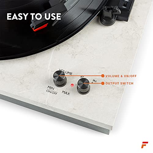 Fenton RP165M – Platine Vinyle avec 2 Haut-parleurs intégrés – Marbre, Technologie Bluetooth, 3 Vitesses de disques 33… - Les Beatles, Paul McCartney, John Lennon, RIngo Starr, George Harrison Fenton RP165M - Platine Vinyle avec 2 Haut-parleurs intégrés - Marbre, Technologie Bluetooth, 3 Vitesses de disques 33… – Image 8