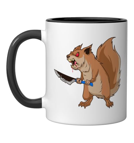 Taza de cerámica con diseño ardilla terrorífica 11oz miniatura 1