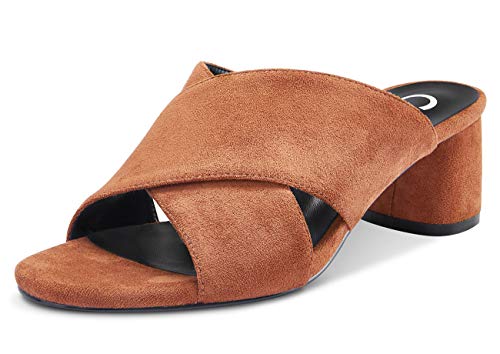 Castamere Womens Chunky Block Heels Slippers Slip-on Strappy Open Toe Sandals 5CM Heeled Sandal2