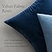 MIULEE Velvet Throw Pillow Covers 18x18 Inch, Pack of 2 - Dark Blue, Super Soft Decorative Square Cushion Cases Modern Luxury Home Decor for Sofa, Couch, Bed, Chair