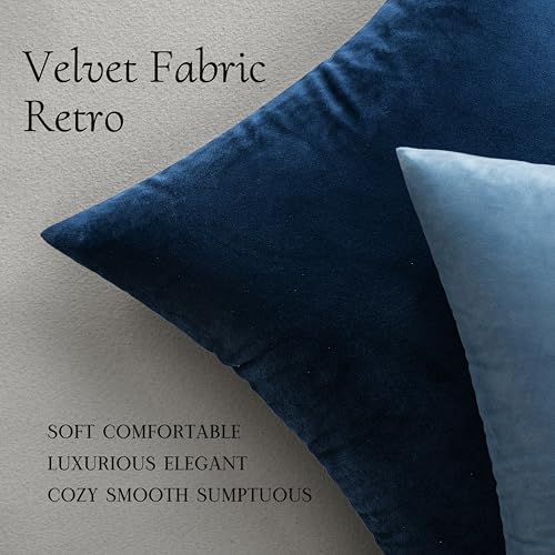 Image of MIULEE Pack of 2, Velvet Soft Soild Decorative Square Throw Pillow Covers Set Cushion Case for Sofa Bedroom Car18 x 18 Inch 45 x 45 Cm